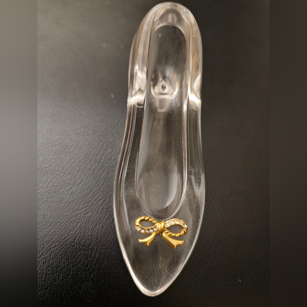 Disney Cinderella Glass Slipper With Gold Bow Vintage 2000